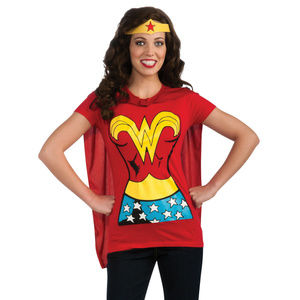 Wonder Woman Red Graphic Cape Tee - Women's Short Sleeve